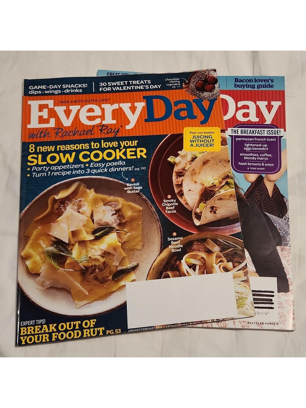 Everyday With Rachael Ray Magazines January/February & March 2014 Lot of 2